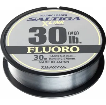 Rybářský vlasec Fluorocarbon Daiwa Saltiga X'Link Fluorocarbon Leader 30m 0,47mm/13,60kg