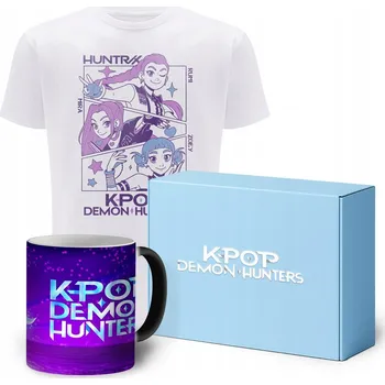 Sada: Dětské tričko K-Pop Demon Hunters Huntrix (velikost 3-4 roky) + Kouzelný hrnek