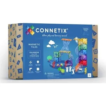 Stavebnice Connetix Magnetická kuličková dráha - Rainbow Ball Run Expansion Pack, 66 ks