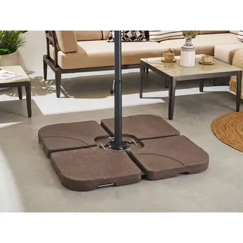 Zahrada Slunečník černý, syntetický materiál, čtverec 104 x 104 cm Beliani