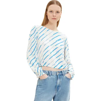 Dámské oblečení Tom Tailor Weiß/ Hellblau 7850206 M