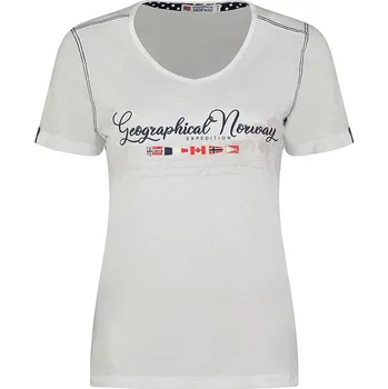 Dámská móda Tričko Geographical Norway Weiß 4453562 XL