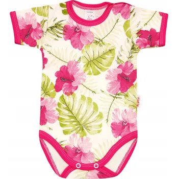 Kojenecký body Body s KRÁTKÝM rukávem 100% Bavlna KVĚTINY vel. 86 KLEKLE