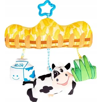 Přívěsek PŘÍVĚSEK KRAVIČKA NA VENKOVĚ, DUMEL, BALIBAZOO CHRAŠTÍTKO PÍSKACÍ HRAČKA ZVUK 0+