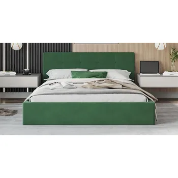 Postel Čalouněná postel RINO 140x200 cm s kovovým roštem zelená