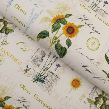ubrus PVC ubrus Slunečnice levandule a olivy na krémovém PV-155 - metráž š. 140 cm