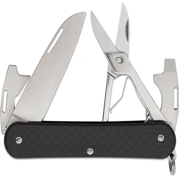 kapesní nůž Fox Knives FOX VULPIS ZAVÍRACÍ NŮŽ NEREZOVÁ OCEL M390 LEŠTĚNÁ ČEPEL, RUKOJEŤ Z UHLÍKOVÝCH VLÁKEN 3K