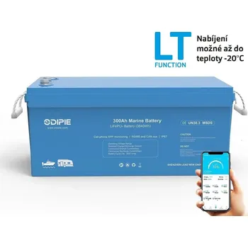 Trakční baterie Baterie LiFePO4 12,8V 300Ah, 3840Wh, bluetooth smart BMS, funkce ohřevu, IP67, Lithium-železo-fosfátová baterie (Náhrada za trakční baterie, lithiová baterie, smart BMS, LiFePO4 baterie, solární baterie)