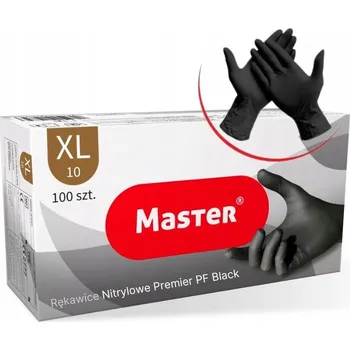 Vyšetřovací rukavice Master Nitrilové rukavice Pride Black 100 ks Velikost XL