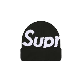 Čepice Supreme Big Logo Beanie (FW25) Black Velikost: ONE SIZE