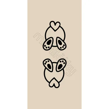 Stuha Štítek saténový krémový "Králičí ocásek" - 5 ks