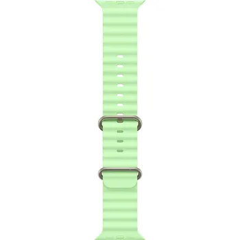 Apple Watch 49mm Neon Green Ocean Band - Natural Titanium Finish MGCF4ZM/A