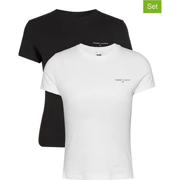 Dámské tričko Tričko TOMMY JEANS Schwarz/ Weiß 3025435 XL