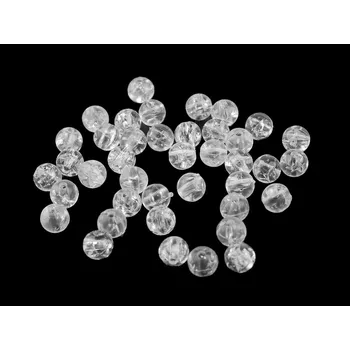 Dětské navlékací korálky Plastové korálky kraklované Ø8 mm, malé, 5 (1) transparent