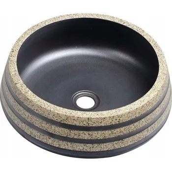 Umyvadlo na desku kulaté Sapho PRIORI 41 cm černé