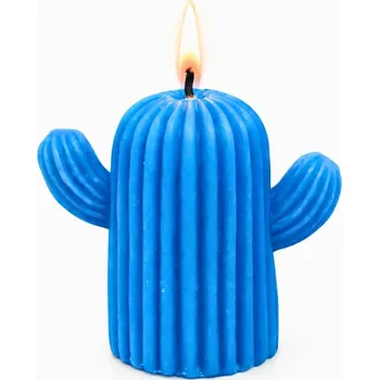 Svíčka Vonná svíčka Kaktus | 55 g | Svíčkománie3D | Barva: Modrá
