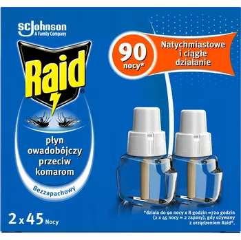 Přípravek proti hmyzu Raid náhradní náplň do elektrického odpařovače proti komárům, 45 nocí (2x27ml)