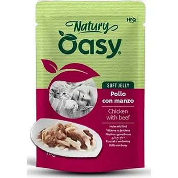 Krmivo pro kočku OASY KOČKA NATURE - KUŘE S HOVĚZÍM 70G