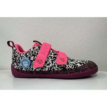 Dětská móda Dětské barefoot boty Affenzahn Lowcut Knit Flamingo-Black/White/Pink 32