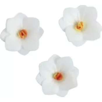 Jedlá dekorace na dort Dekorace oplatková - Hortenzie bílá 3 ks