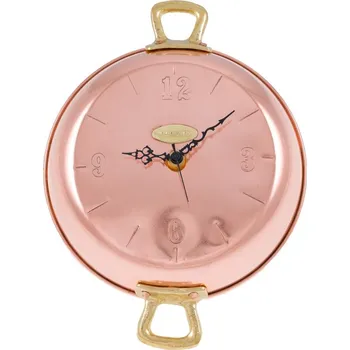 Chytré hodinky Mediterranean Art 1953 Mediterranean Art měděné závěsné hodiny ve tvaru pánve