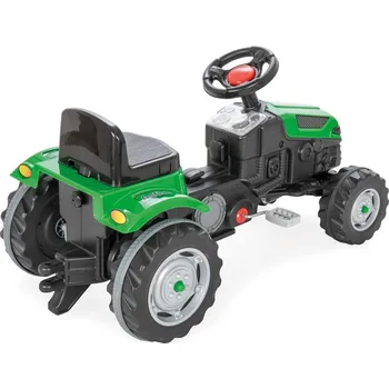 plyšák Traktor šlapací s volantem zelený