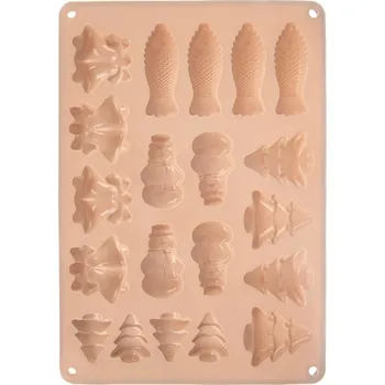 Forma na pečení Silikonová forma na sušenky a pralinky, béžová 34 × 24,5 × 1 cm