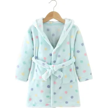 teploměr do vody pro miminko Dětský župan unisex Plyšový zavazování na tkaničku Polyester Modrý s barevnými tečkami Měkký hřejivý župan 6