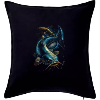 Polštář Obrázek sumec a kus stromu - Polštář 50x50 - 50x50 - Pouze potah ( Černá )