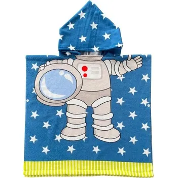 Kojenecká hygiena Dětský župan s kapucí 60 x 120 cm Pro výšku 80 - 130 cm Unisex župan s potiskem astronauta a hvězd