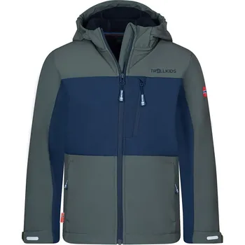 Dívčí bunda Trollkids Khaki/ Dunkelblau 5574307 128