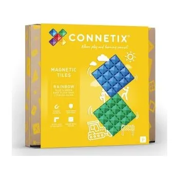 Stavebnice Connetix Magnetická stavebnice - Základna Rainbow Blue & Green Base, 2 ks