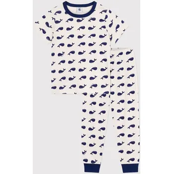 Chlapecké pyžamo PETIT BATEAU Weiß/ Dunkelblau 4628135 116