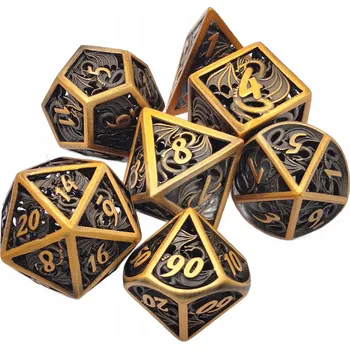 Příslušenství k deskovým hrám KRÁL DRAKŮ SADA 7 KOVOVÝCH RPG kostek