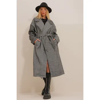 Dámská vesta Bunda Trend Alaçatı Stili Grau 1228718 M