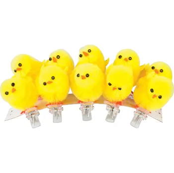 Velikonoční dekorace Velikonoční kuřátko 3cm na kolíčku 10ks 952208