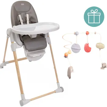 CHICCO Židlička jídelní Polly Armonia - Scandinavian + Hrazdička Rainbow