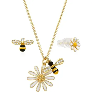 Náušnice Hravá pozlacená sada šperků Včelky S0000692 (náhrdelník, náušnice) Moiss