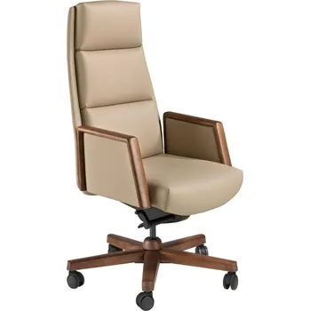 Angel Cerdá Béžová koženková kancelářská židle No. 4213