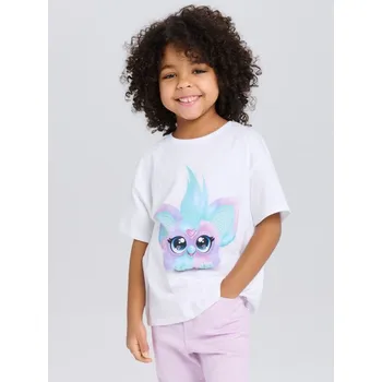 Dívčí oblečení Sinsay - Bavlněná košilka s potiskem FurReal Friends - bílá - 881HE-00X - 881HE-00X-128