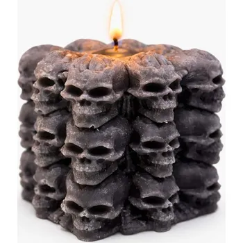 Svíčka Vonná svíčka Hřbitov lebek | 160 g | Svíčkománie3D | Barva: Černá