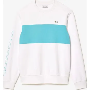 Pánská mikina Mikina Lacoste Weiß/ Türkis 1540882 4XL