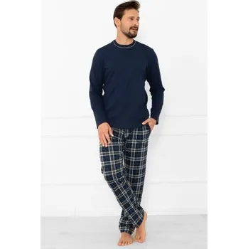 Pánské pyžamo Pánské pyžamo Italian Fashion Andreas - bavlna Tmavě modrá 3XL