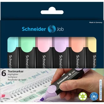 Kancelář Zvýrazňovač Schneider Job pastel - sada 6 ks