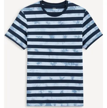 Celio Pruhované tričko Geudi 1137879 Modrá S