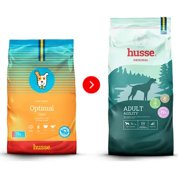 Krmivo pro psa Husse Adult Agility, 12 kg (dříve Optimal Giant) | Granulované kompletní krmivo pro velká a obří plemena, neobsahuje pšenici