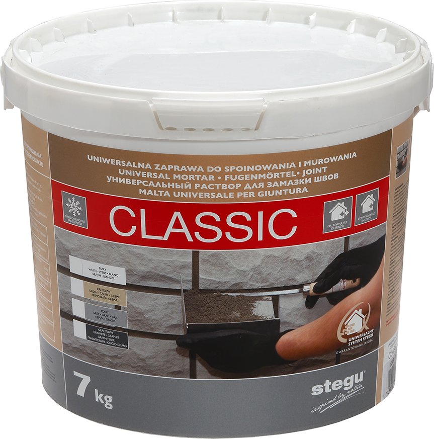 STEGU CLASSIC 7 kg - spárovací malta jemná Odstín: šedá