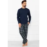 Pánské pyžamo Italian Fashion Andreas - bavlna Tmavě modrá 4XL