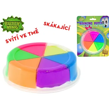 Modelovací hmota Professor Slime skákající hmota barevná svítící ve tmě 6ks na kartě