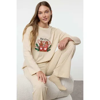 Dámské pyžamo trendyol Beige 438224 M